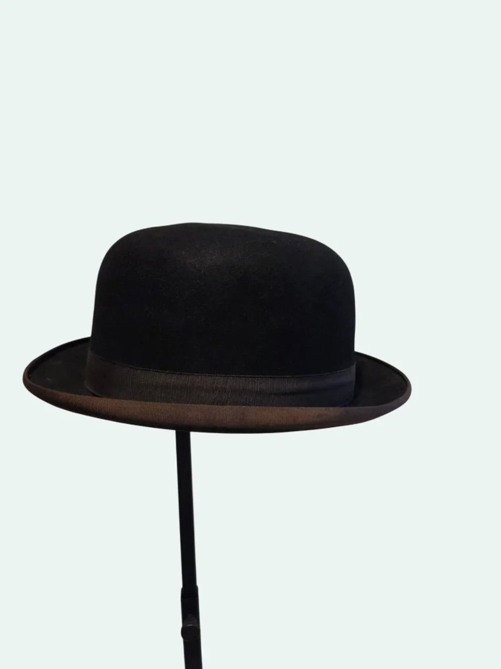 Vntg Dobbs Fifth Ave Bowler Derby Hat Black Wool Felt Abraham & Straus Classic